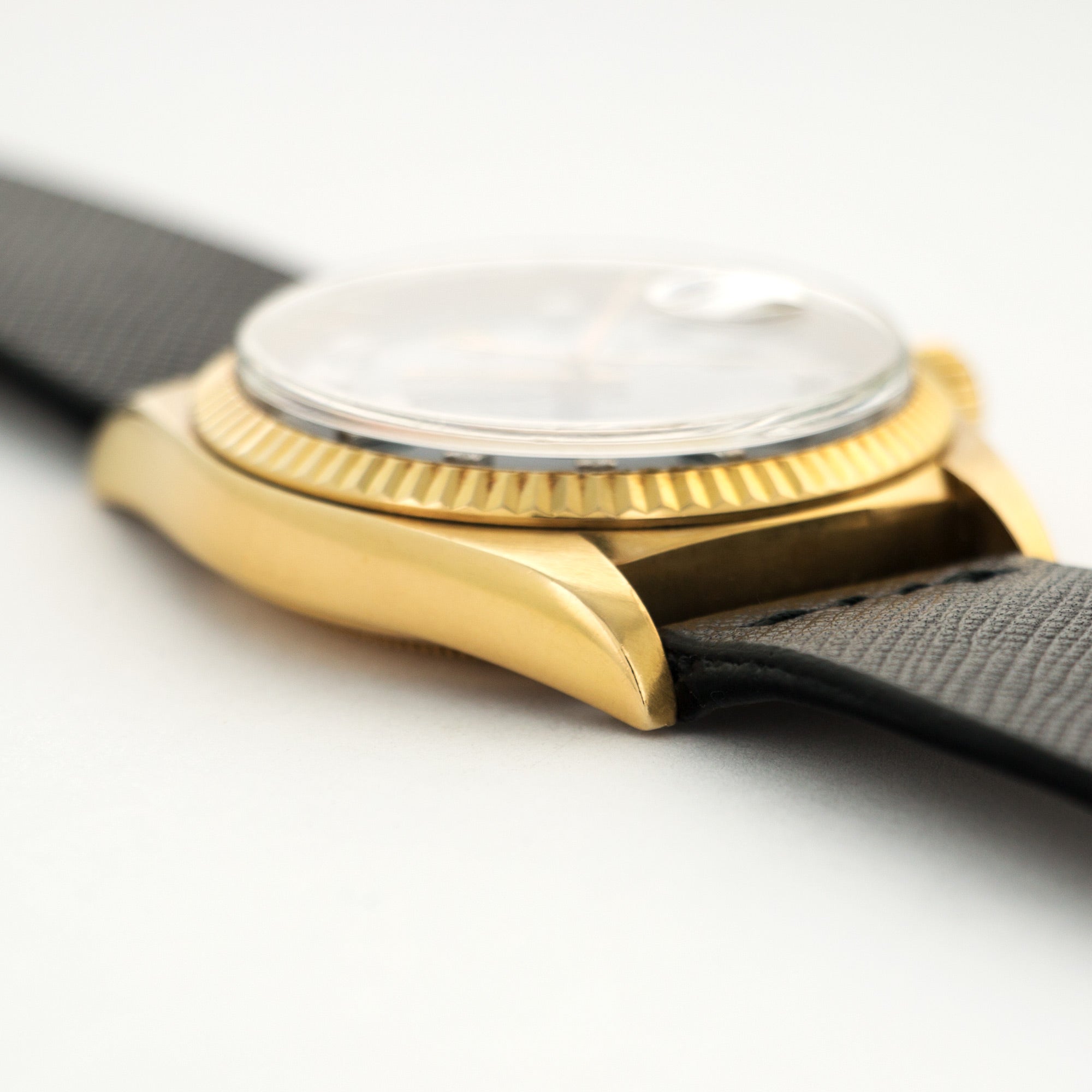 Rolex - Rolex Day-Date Yellow Gold with Blue Vignette and Diamond Dial on Strap - The Keystone Watches