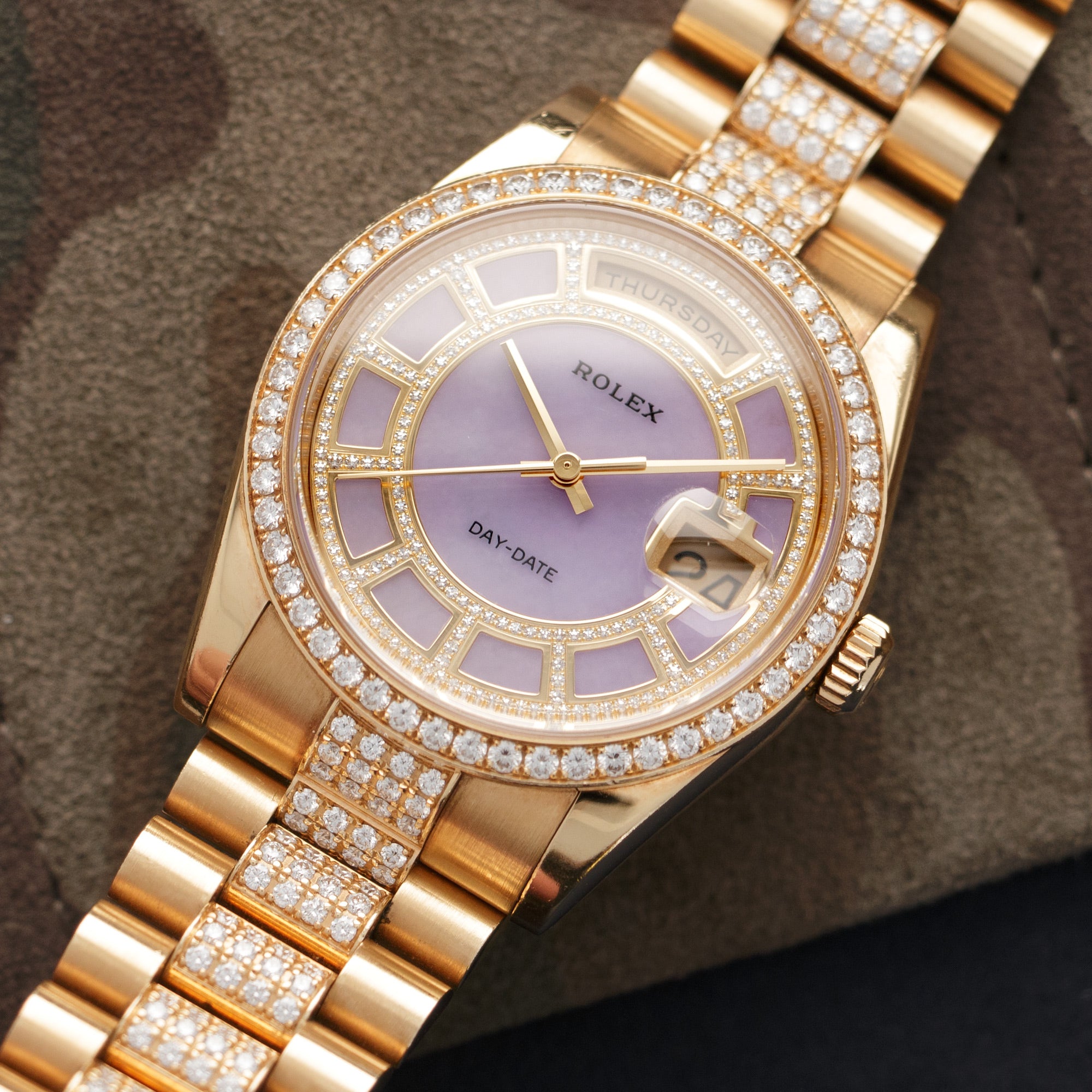 Rolex - Rolex Yellow Gold Day-Date Pave Diamond Watch Ref. 118348 - The Keystone Watches
