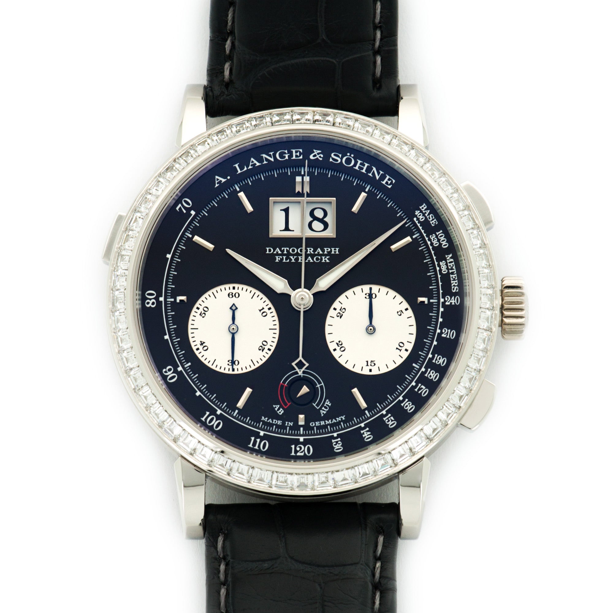 A. Lange & Sohne - A. Lange & Sohne Platinum Datograph Baguette Diamond Up Down Watch Ref. 405.835 - The Keystone Watches