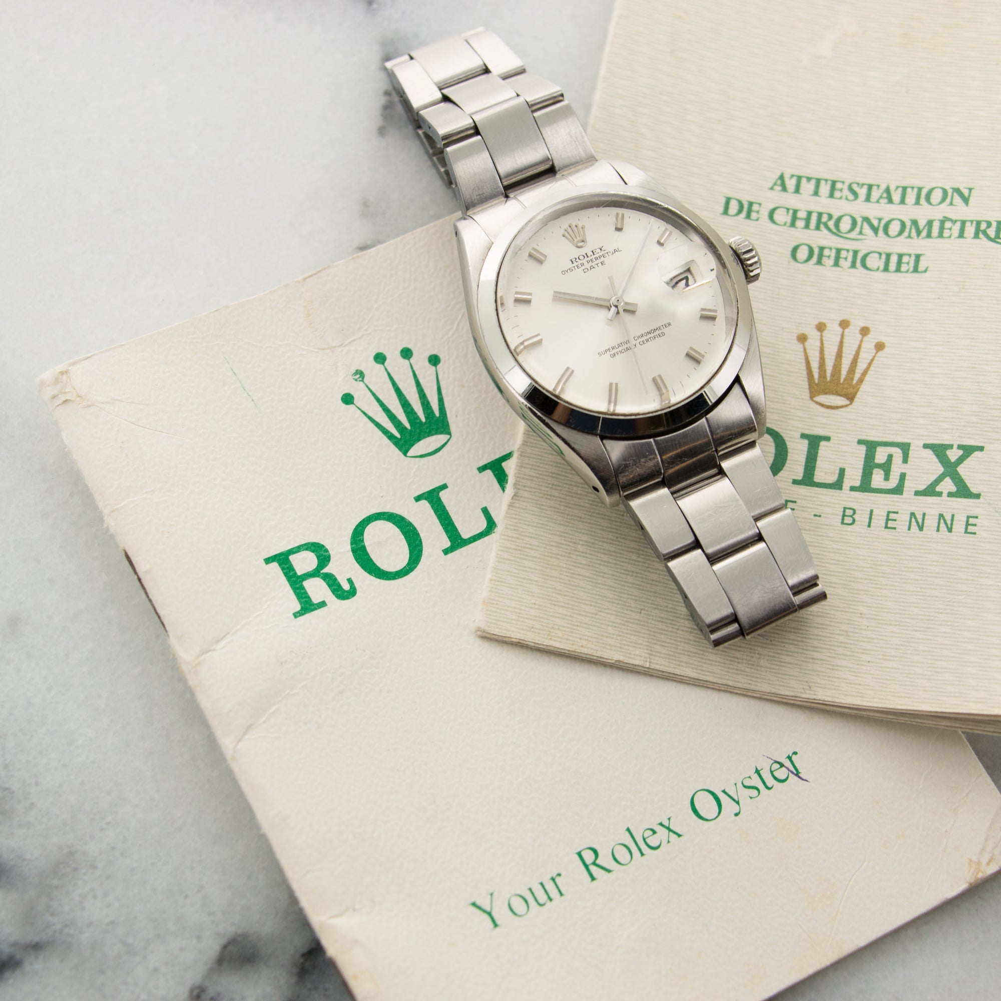 Rolex - Rolex Stainless Steel Date Ref. 1500 with Original Papers - The Keystone Watches