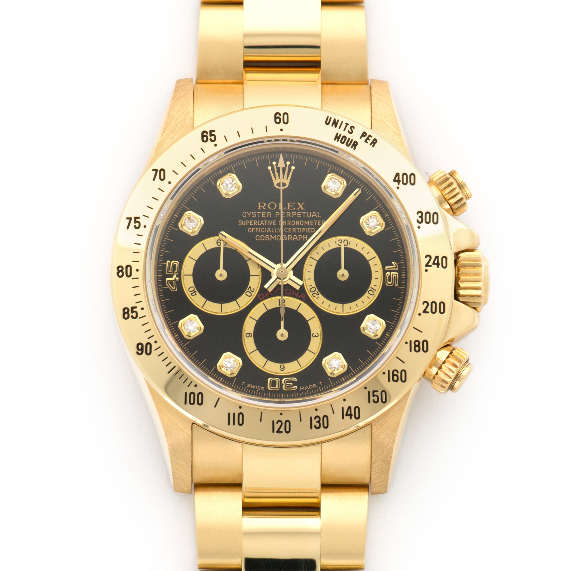 Rolex - Rolex Yellow Gold Daytona Black Diamond Watch Ref. 16528 - The Keystone Watches