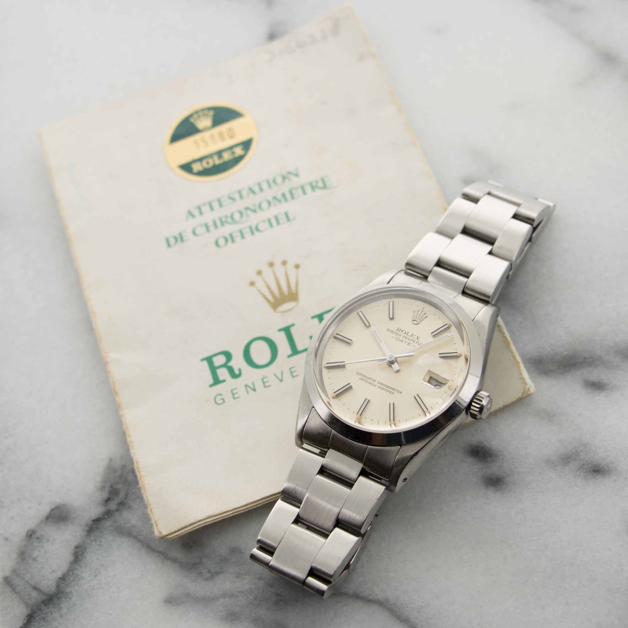 Rolex - Rolex Steel Date Watch Ref. 15000 with Paper - The Keystone Watches