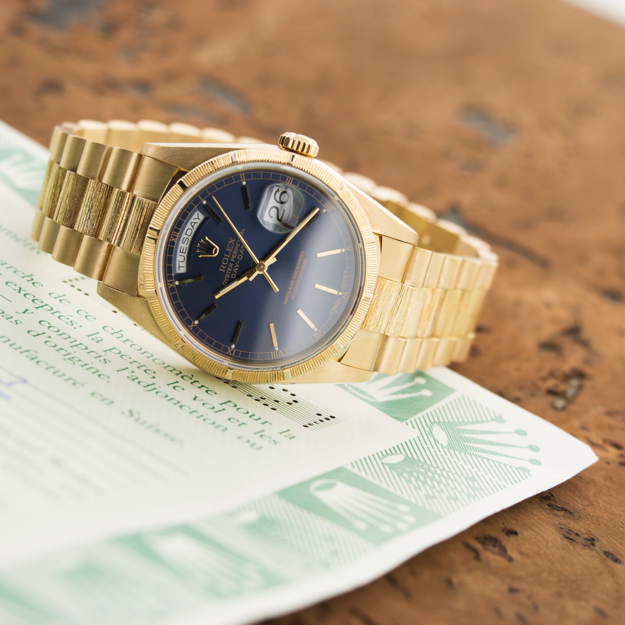 Rolex - Rolex Yellow Gold Day-Date Bark Finish Watch Ref. 18248 - The Keystone Watches