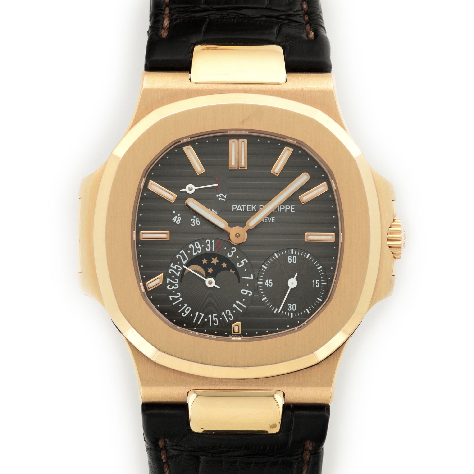 Patek Philippe - Patek Philippe Rose Gold Nautilus Moonphase Watch Ref. 5712 - The Keystone Watches