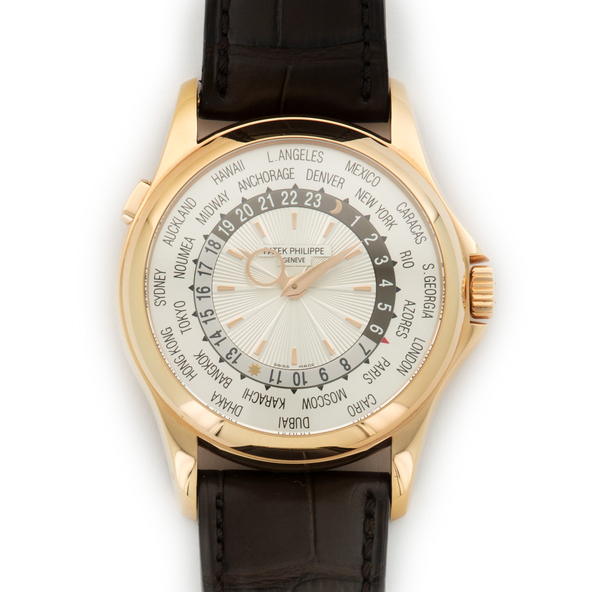Patek Philippe - Patek Philippe Rose Gold World Time Watch Ref. 5130R - The Keystone Watches