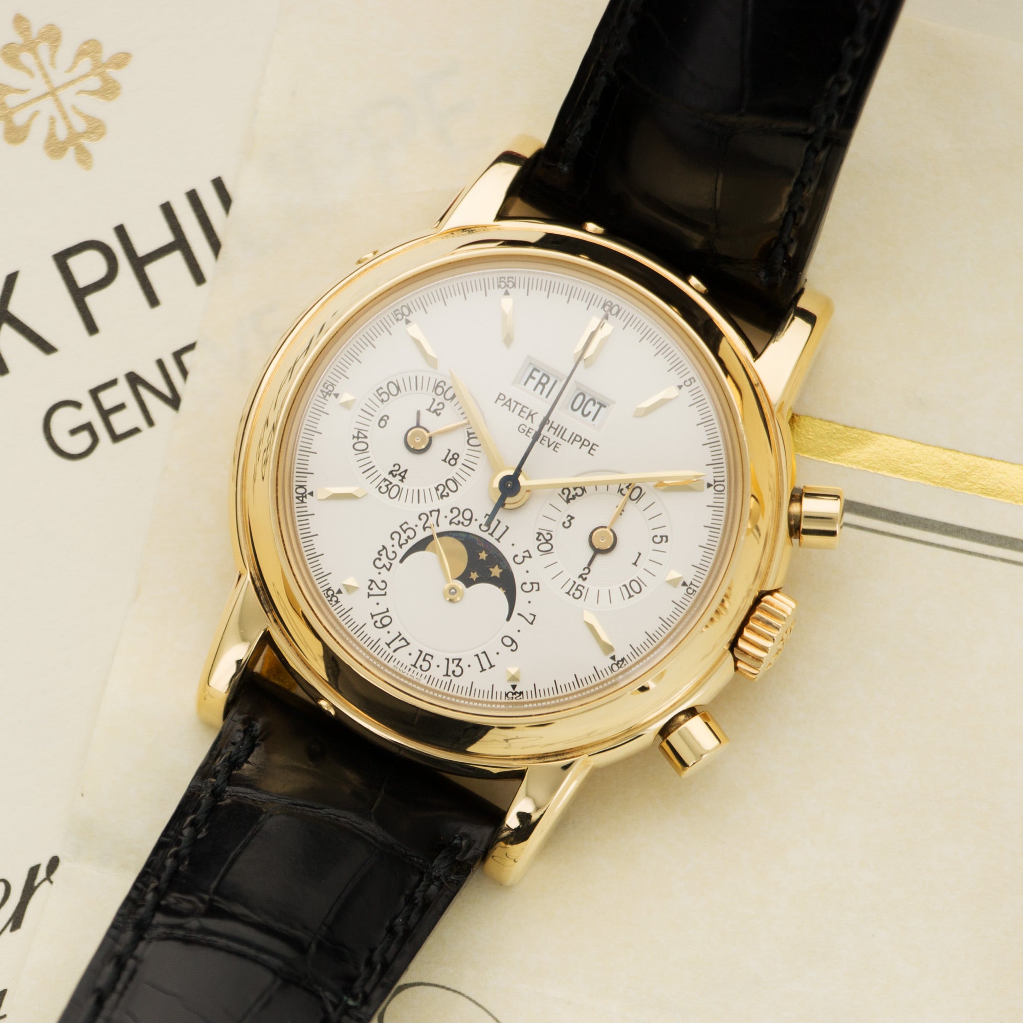 Patek Philippe - Patek Philippe Yellow Gold Perpetual Calendar Chrono Watch Ref. 3970 - The Keystone Watches