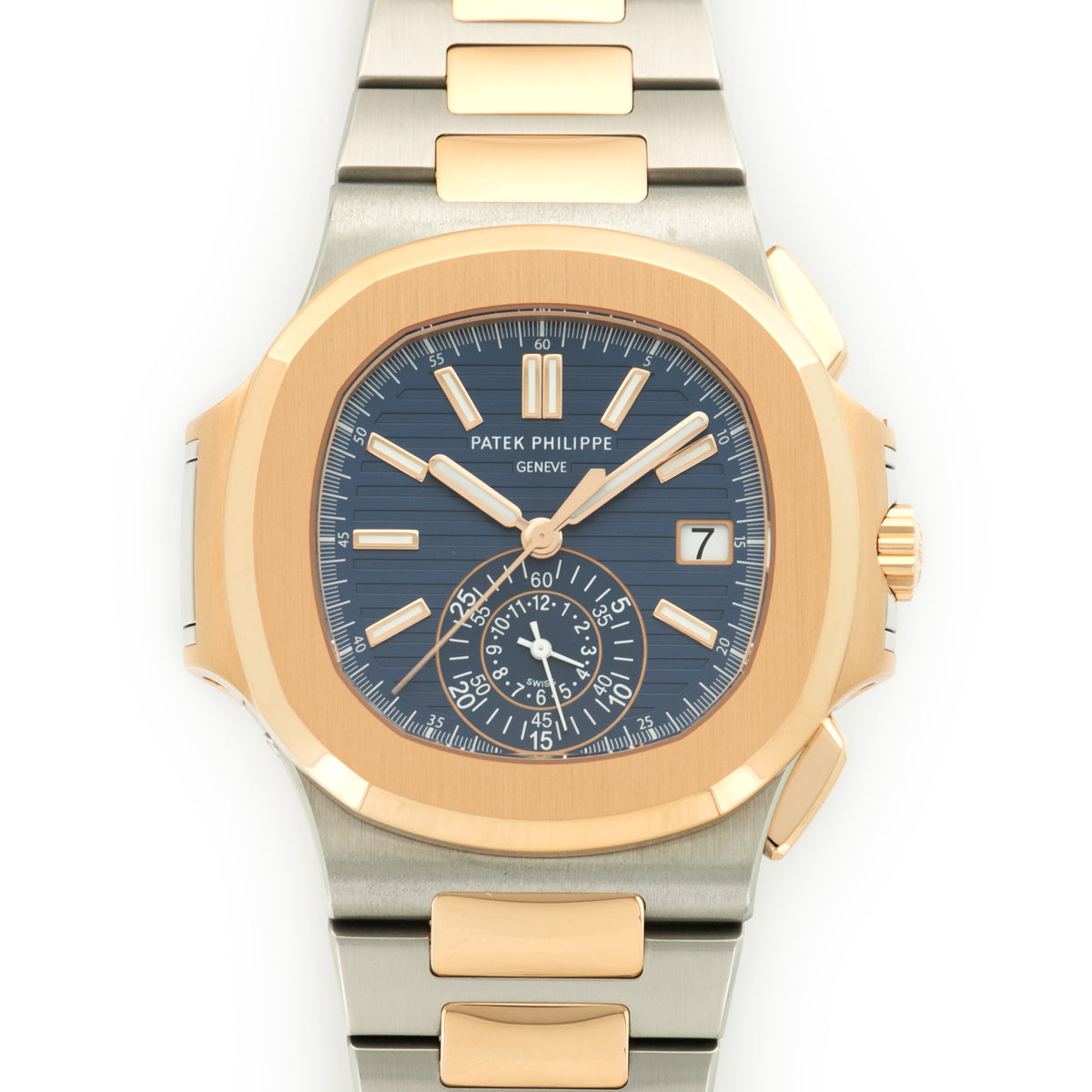 Patek Philippe Two Tone Rose Gold Nautilus Chronograph Watch Ref. 5980