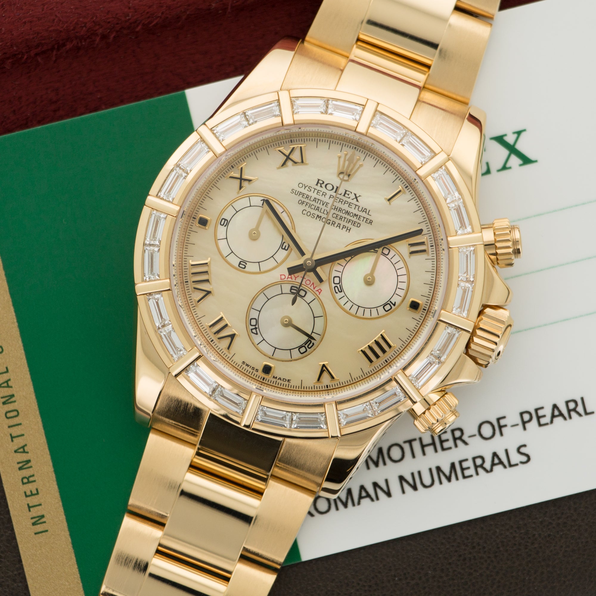 Rolex - Rolex Yellow Gold Daytona Baguette Diamond Watch Ref. 116568 - The Keystone Watches