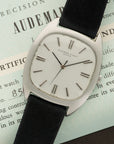 Audemars Piguet - Audemars Piguet Steel Cushion Shaped Strap Watch with Original Box & Papers - The Keystone Watches