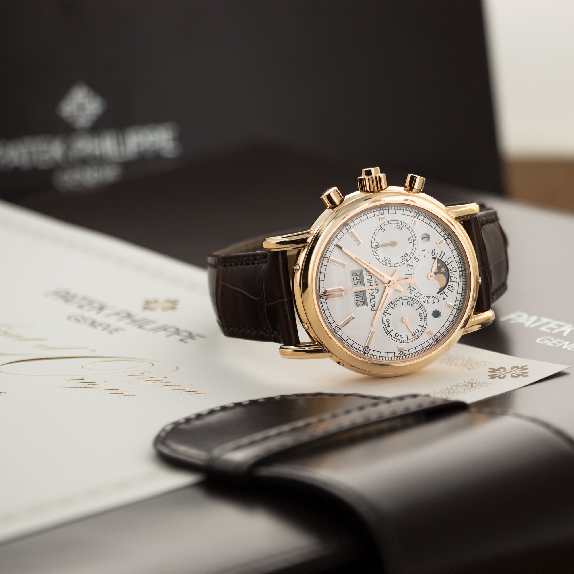 Patek Philippe - Patek Philippe Rose Gold Perpetual Chronograph Split Seconds Watch Ref. 5204 - The Keystone Watches