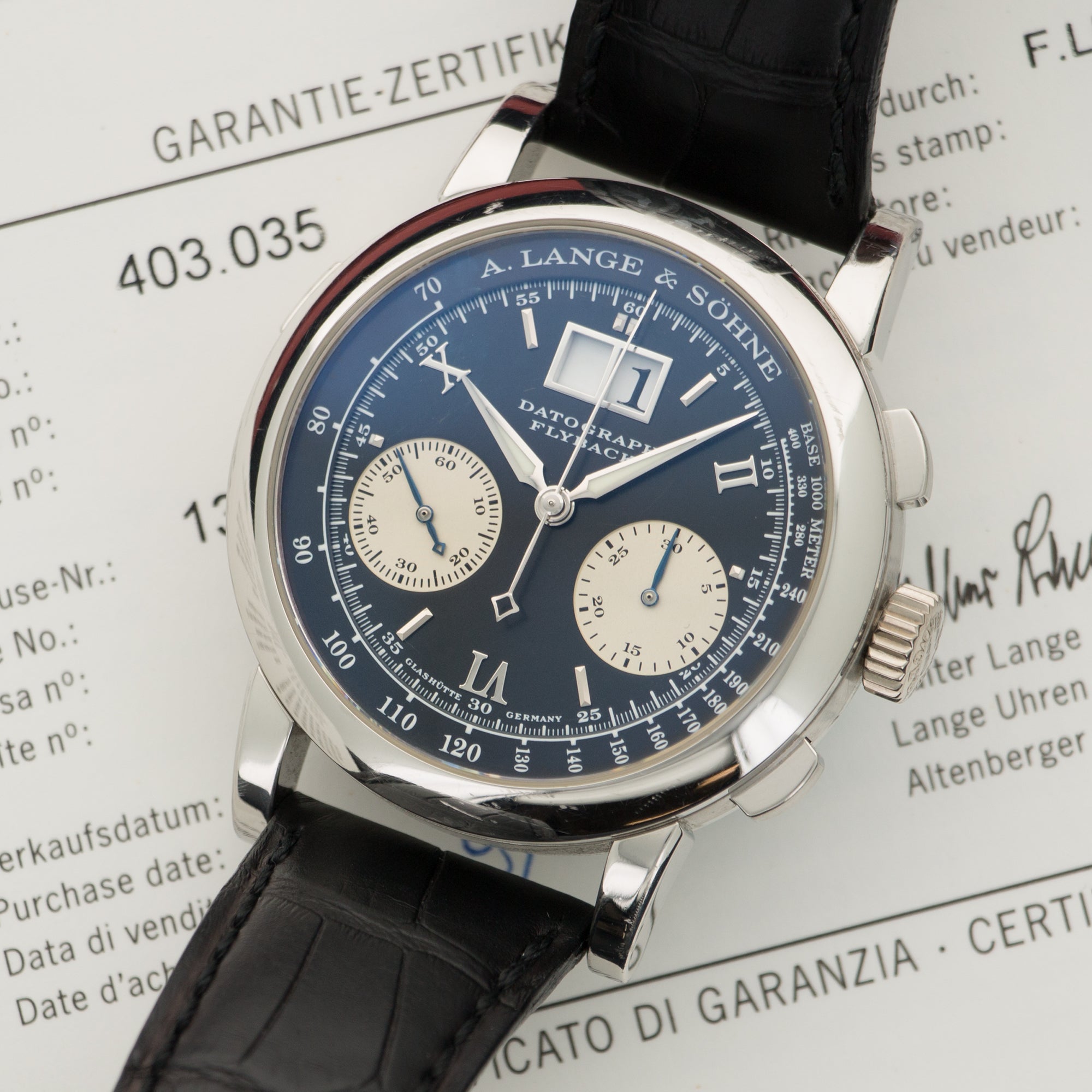 A. Lange &amp; Sohne - A. Lange &amp; Sohne Platinum Datograph Watch Ref. 403.035 - The Keystone Watches