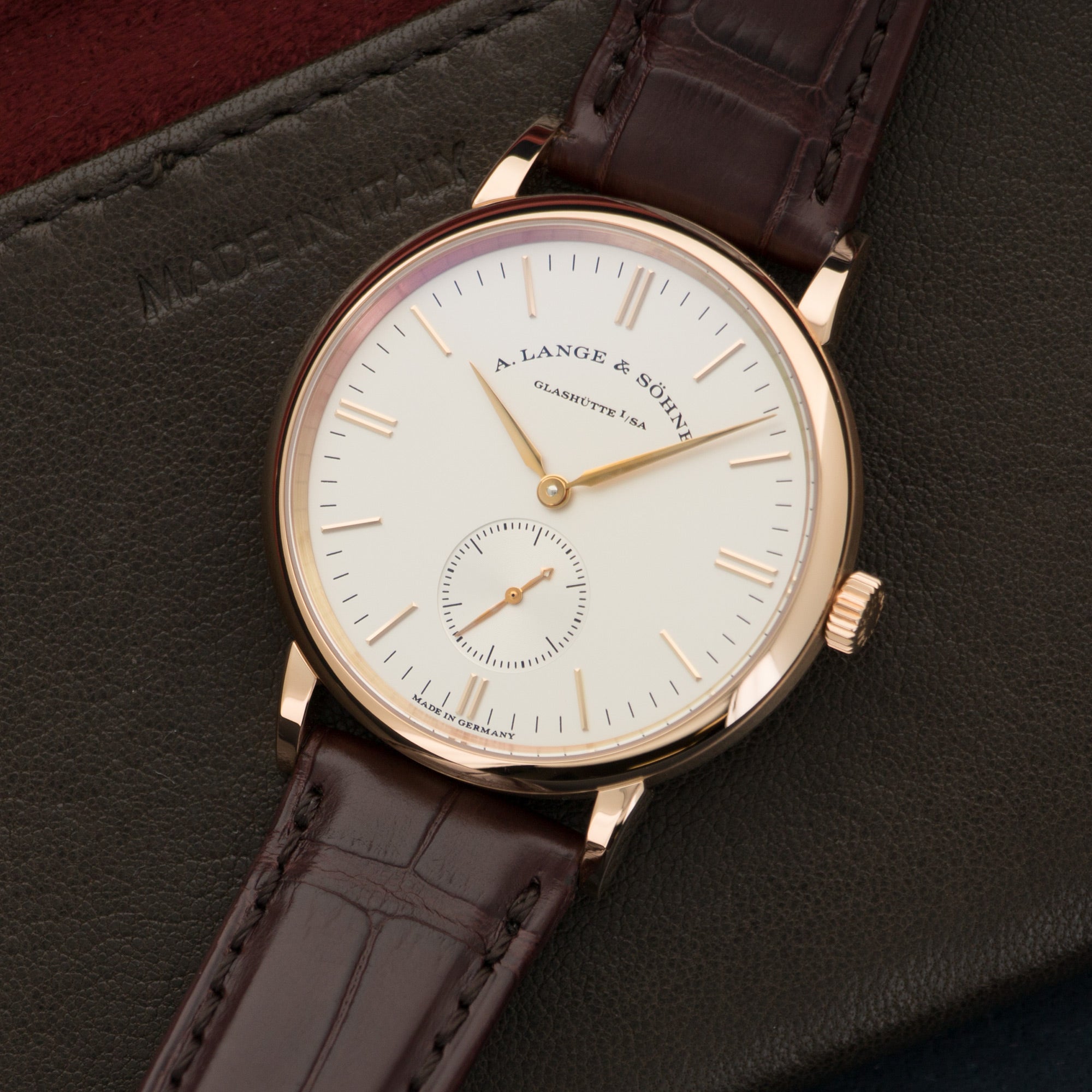 A. Lange & Sohne - A. Lange & Sohne Rose Gold Saxonia Watch Ref. 219.032 - The Keystone Watches