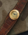 Cartier - Cartier Yellow Gold Leather Watch, As Seen in George Gordons Cartier Book - The Keystone Watches