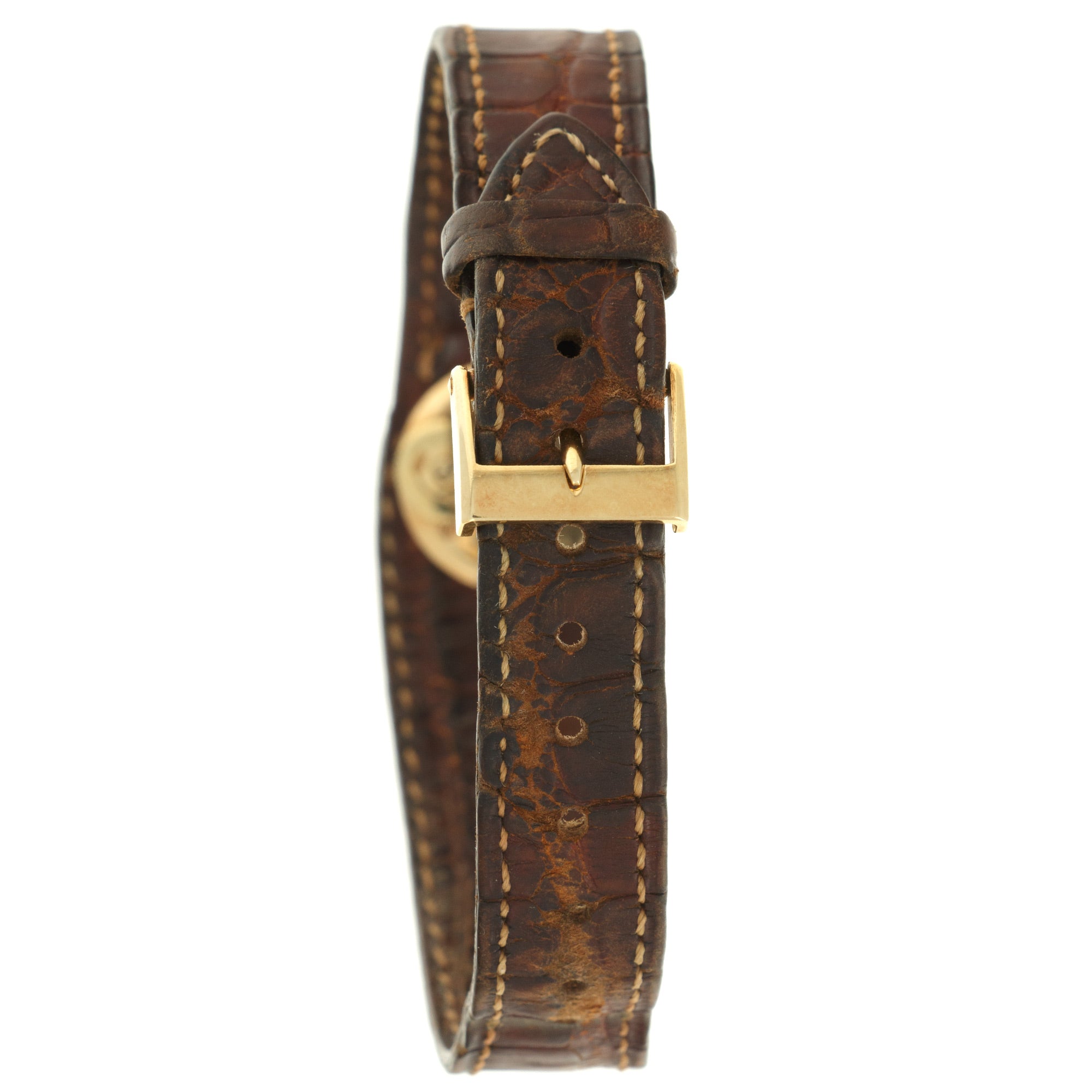 Cartier - Cartier Yellow Gold Leather Watch, As Seen in George Gordons Cartier Book - The Keystone Watches