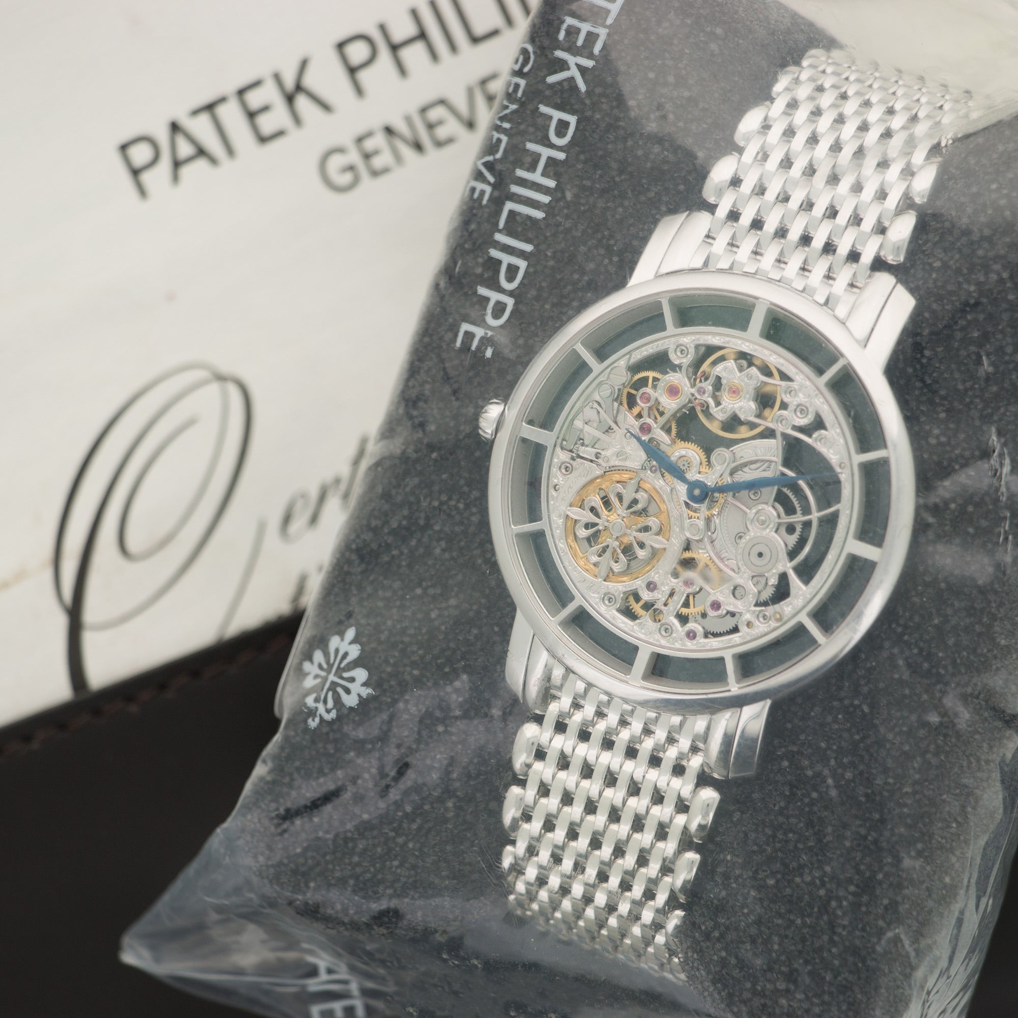 Patek philippe best sale skeleton white gold