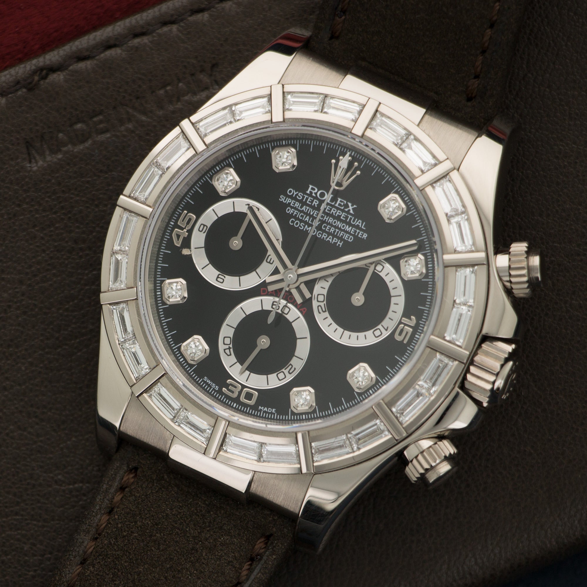 Rolex - Rolex White Gold Daytona Baguette Diamond Watch Ref. 116589 - The Keystone Watches