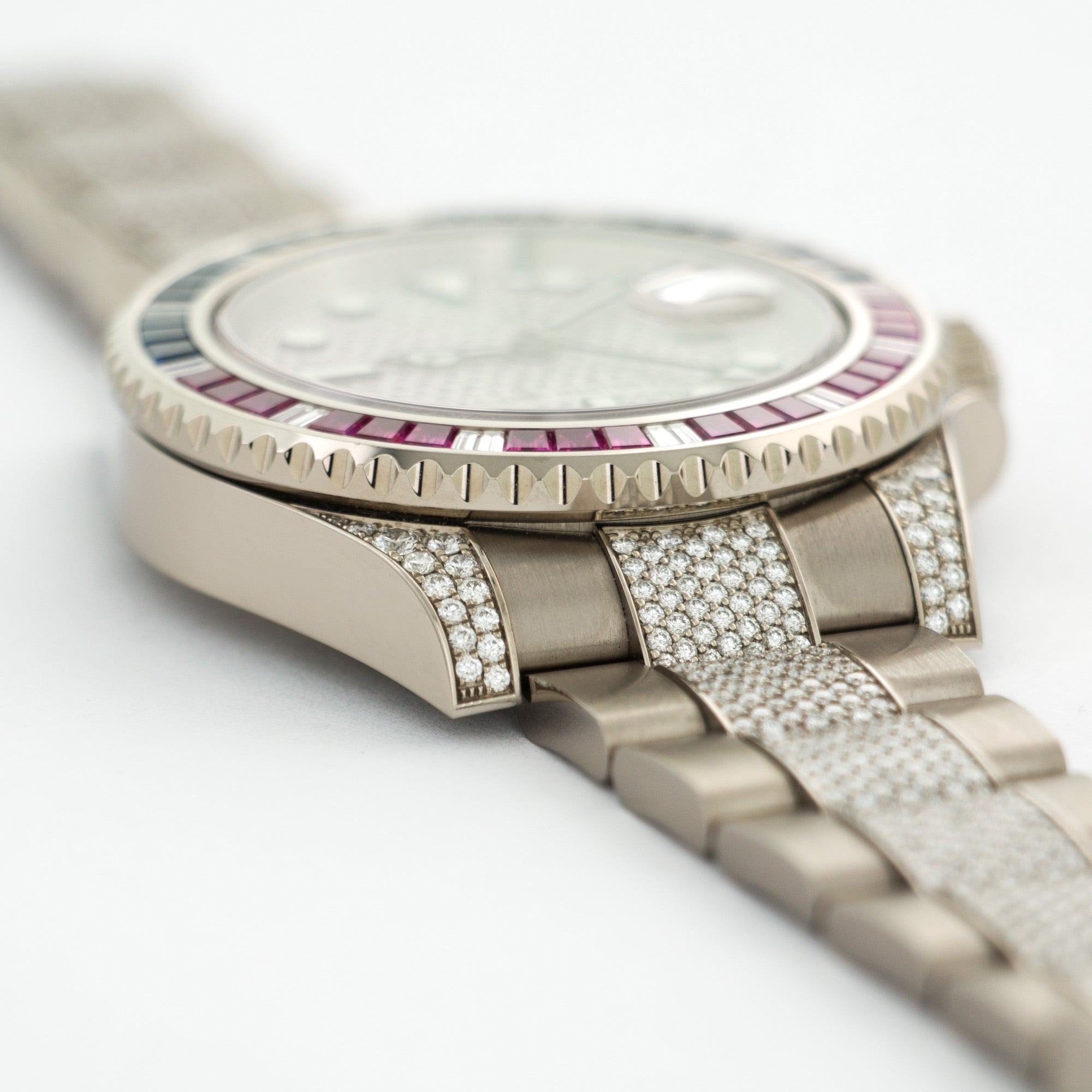 Rolex - Rolex White Gold GMT-Master II Sapphire Ruby Diamond Watch Ref. 116759 - The Keystone Watches