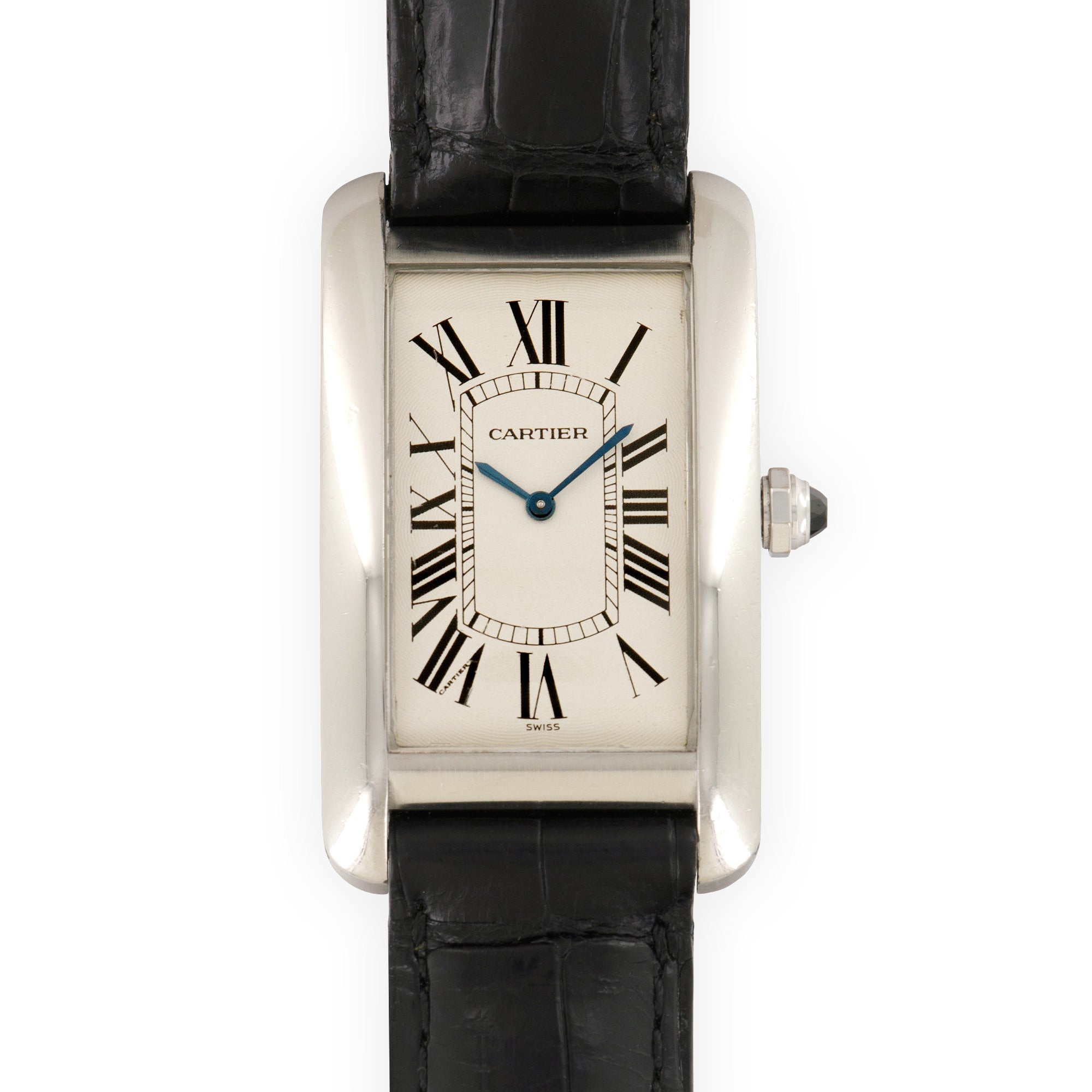 Cartier - Cartier Platinum Jumbo Tank Americaine Mechanique Watch - The Keystone Watches