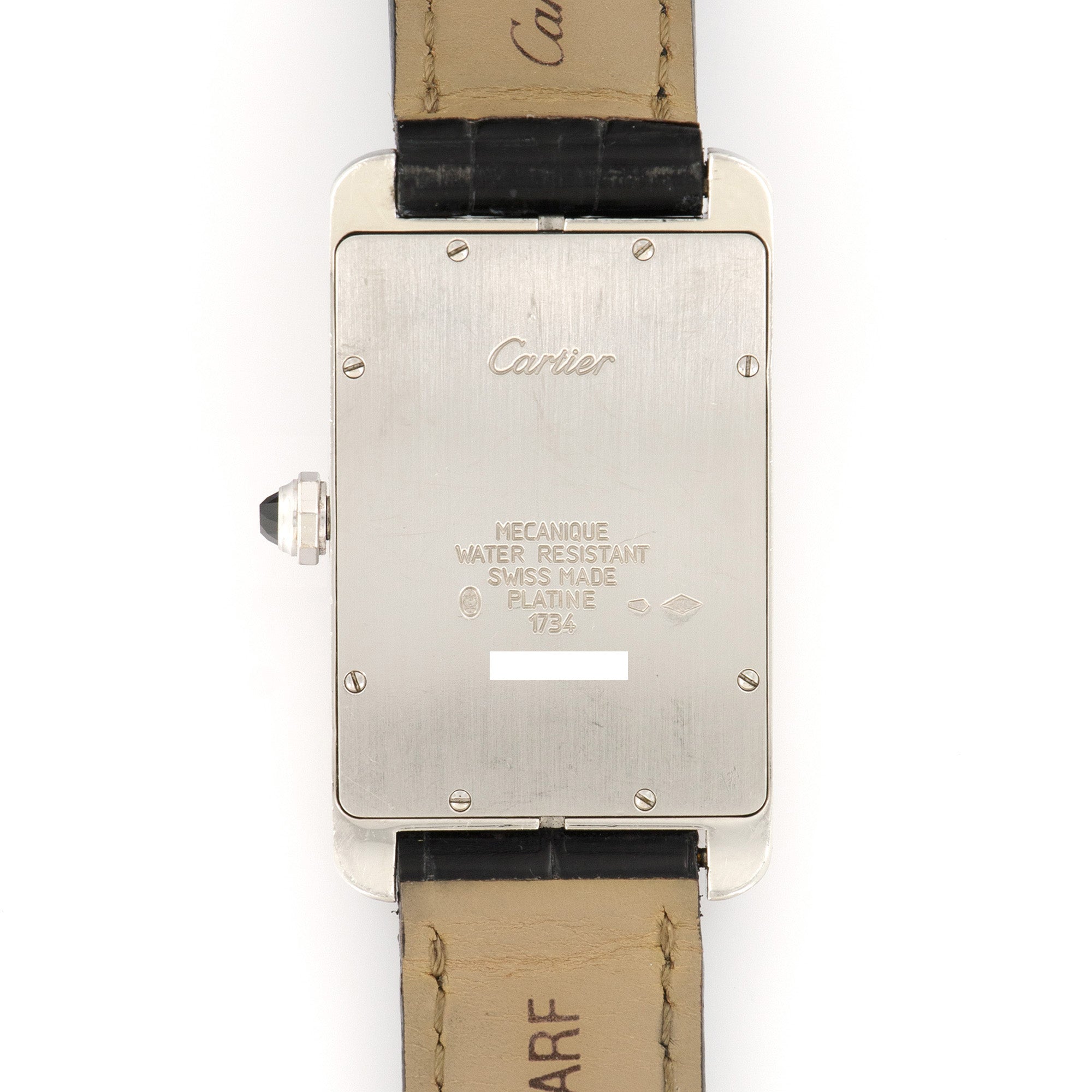 Cartier - Cartier Platinum Jumbo Tank Americaine Mechanique Watch - The Keystone Watches