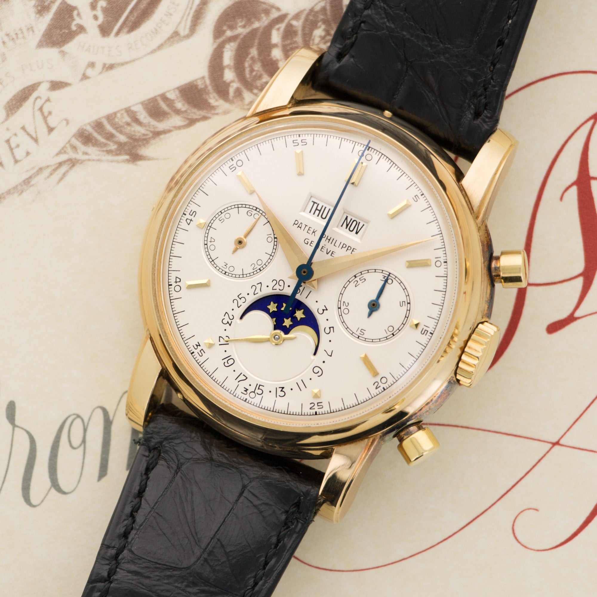 Patek Philippe - Patek Philippe Yellow Gold Perpetual Calendar Chronograph Watch Ref. 2499 - The Keystone Watches