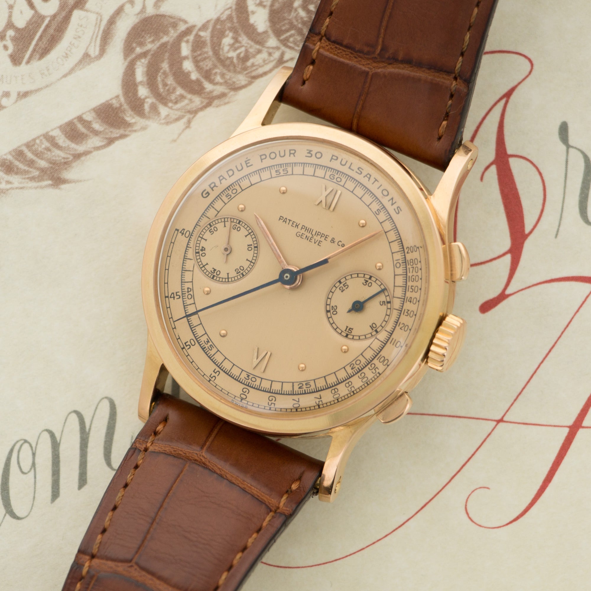 Patek Philippe - Patek Philippe Rose Gold Chronograph Pulsometer Scale Watch Ref. 533 - The Keystone Watches