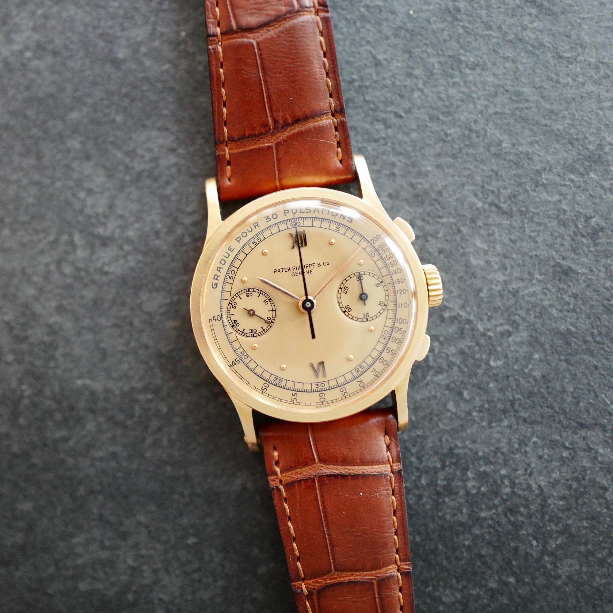 Patek Philippe - Patek Philippe Rose Gold Chronograph Pulsometer Scale Watch Ref. 533 - The Keystone Watches