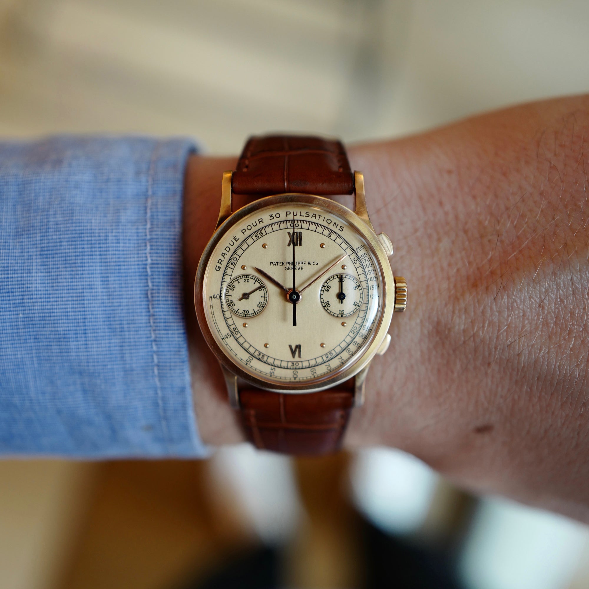 Patek Philippe - Patek Philippe Rose Gold Chronograph Pulsometer Scale Watch Ref. 533 - The Keystone Watches