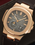 Patek Philippe - Patek Philippe Rose Gold Nautilus Moonphase Watch Ref. 5712R - The Keystone Watches
