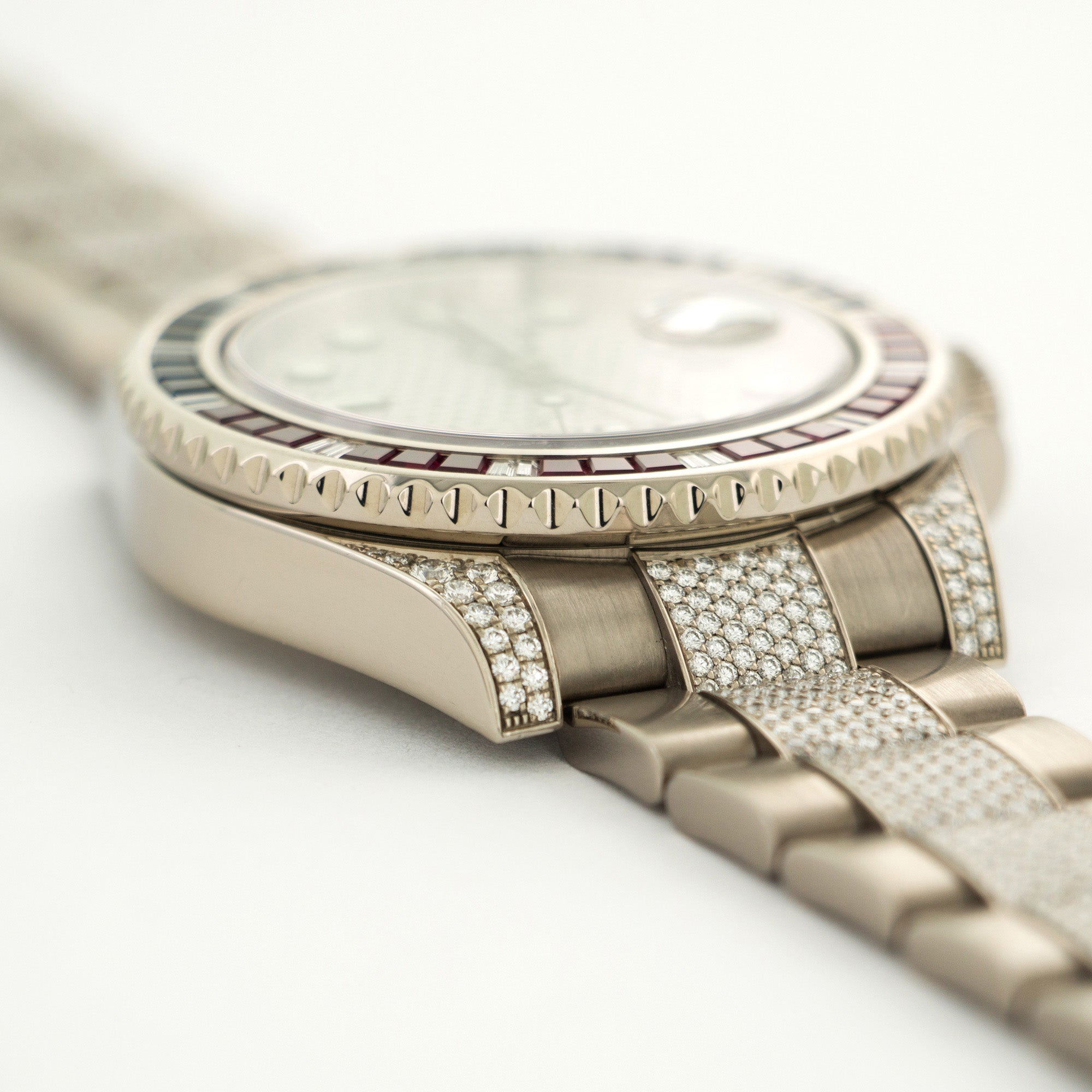 Rolex - Rolex White Gold GMT-Master II Sapphire Ruby Diamond Watch Ref. 116759 - The Keystone Watches