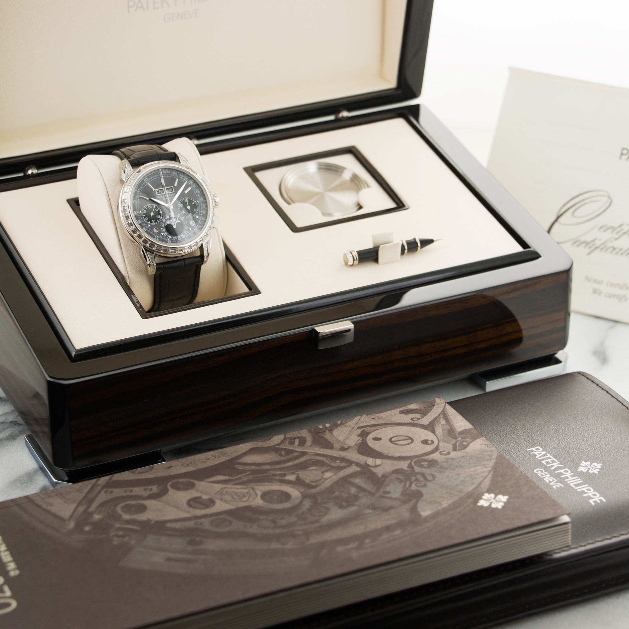 Patek Philippe - Patek Philippe Platinum Perpetual Diamond Chrono Watch Ref. 5271 - The Keystone Watches