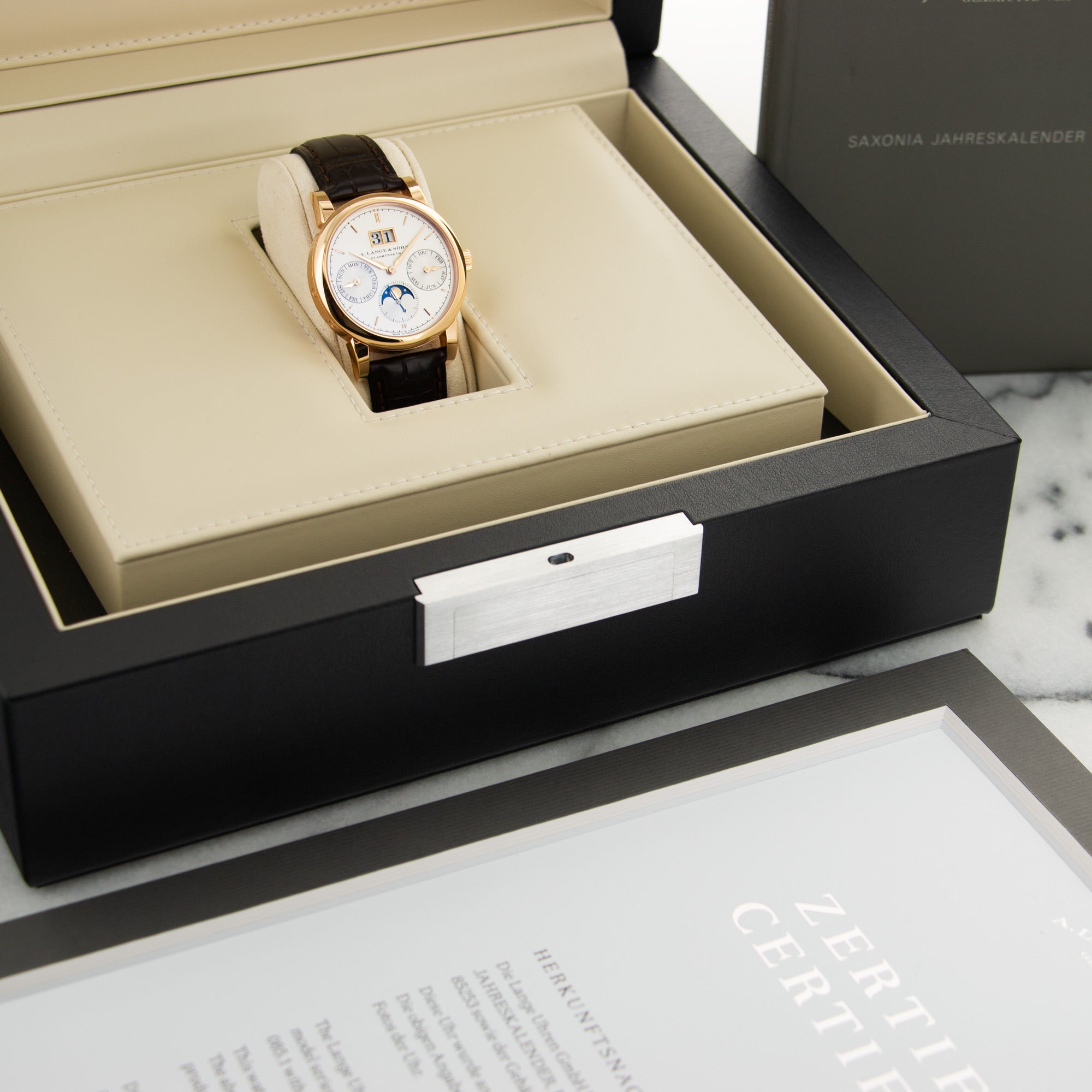 A. Lange & Sohne - A. Lange & Sohne Rose Gold Saxonia Annual Calendar Watch Ref. 330.032 - The Keystone Watches