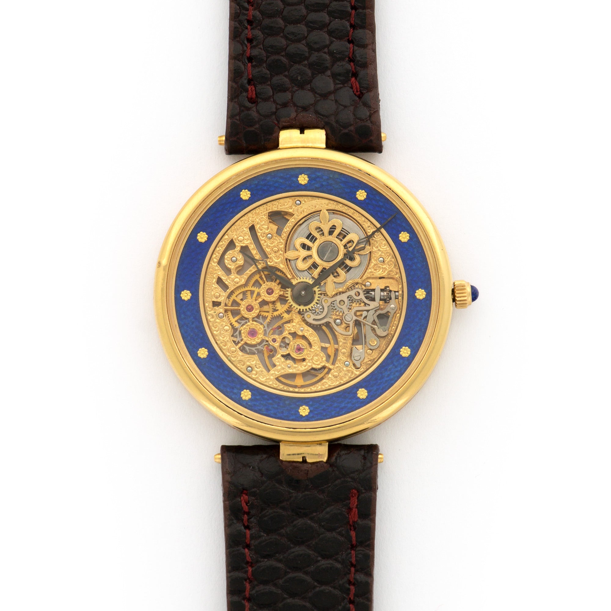 Patek Philippe - Patek Philippe Yellow Gold Skeletonized Enamel Watch Ref. 3885 - The Keystone Watches
