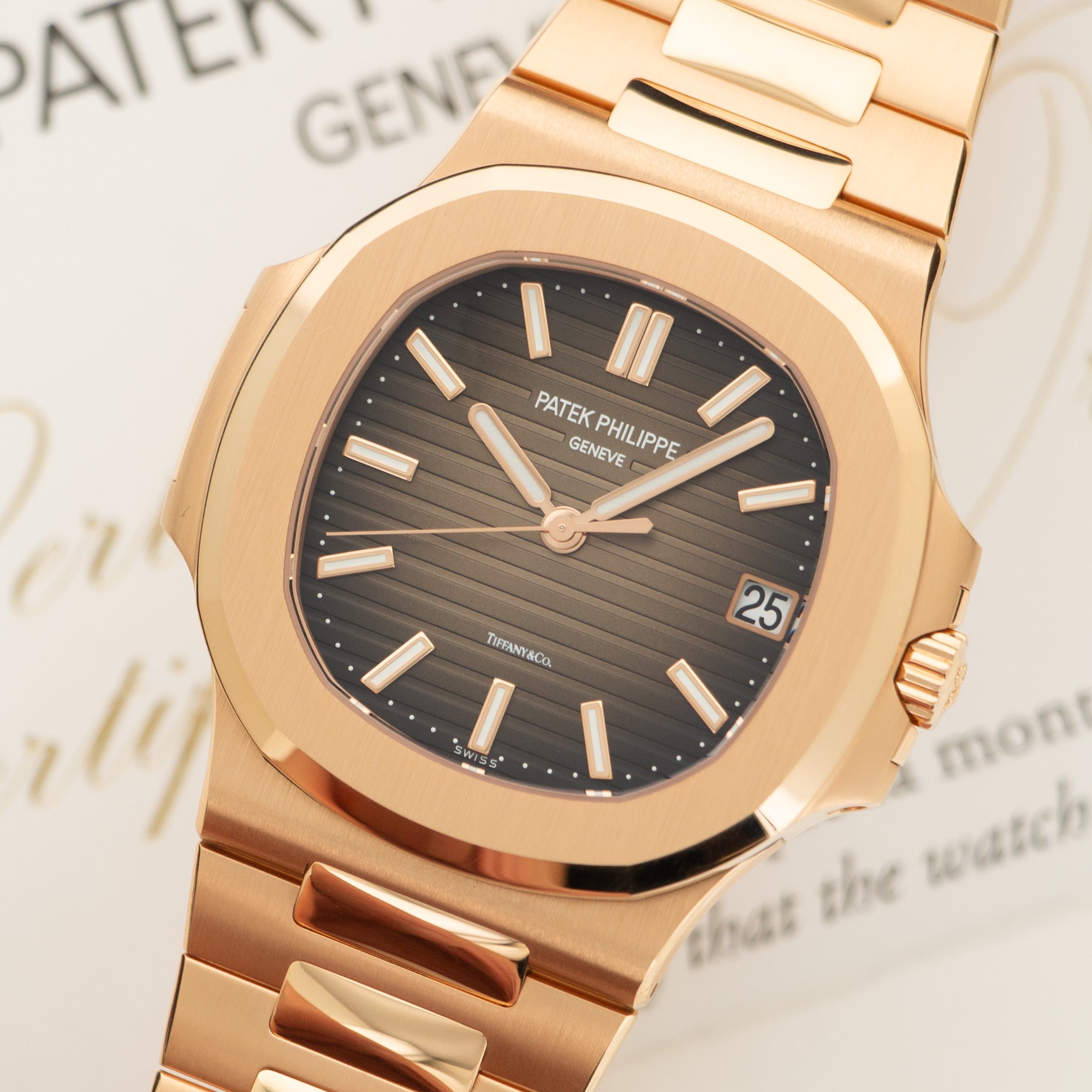 Patek Philippe Rose Gold Nautilus Tiffany Watch 5711