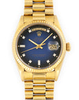 Rolex - Rolex Yellow Gold Day-Date Blue Vignette Diamond Watch - The Keystone Watches