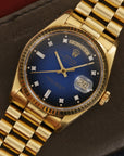 Rolex - Rolex Yellow Gold Day-Date Blue Vignette Diamond Watch - The Keystone Watches