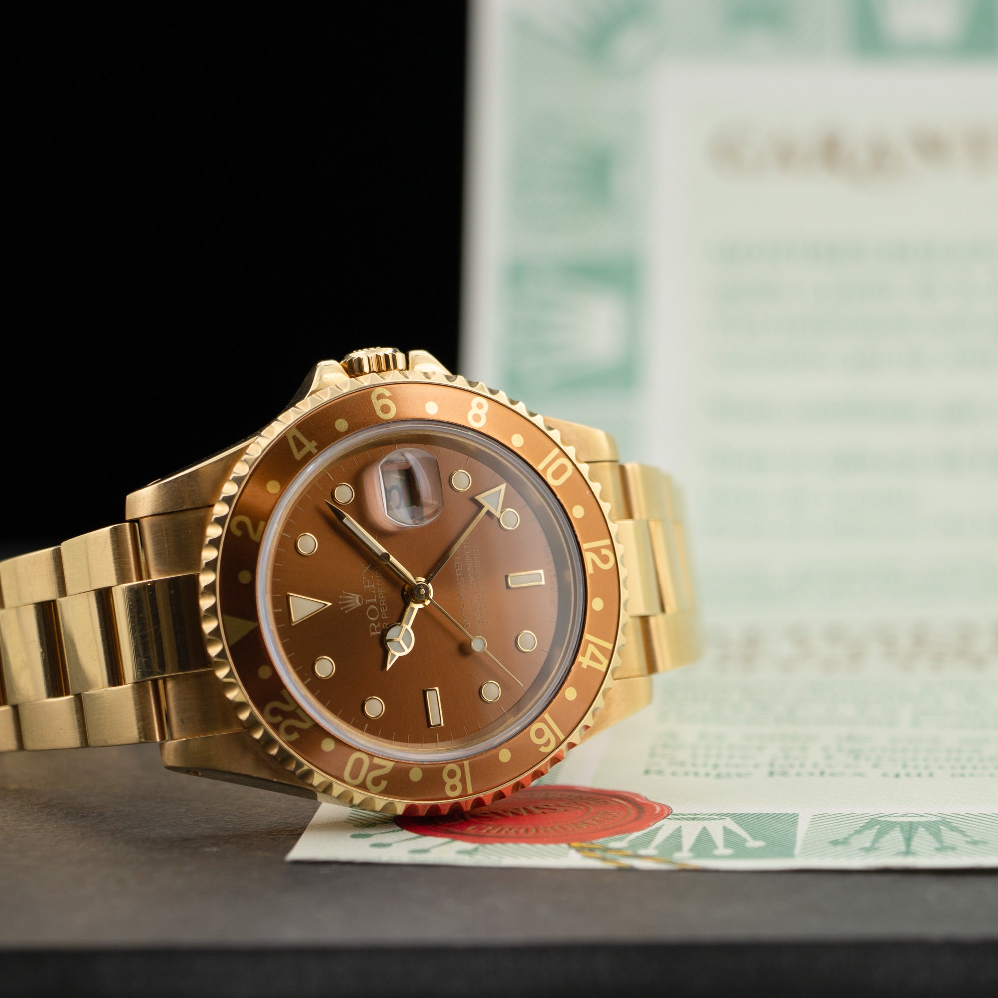 Rolex - Rolex Yellow Gold Root Beer GMT-Master II Watch Ref. 16718 - The Keystone Watches