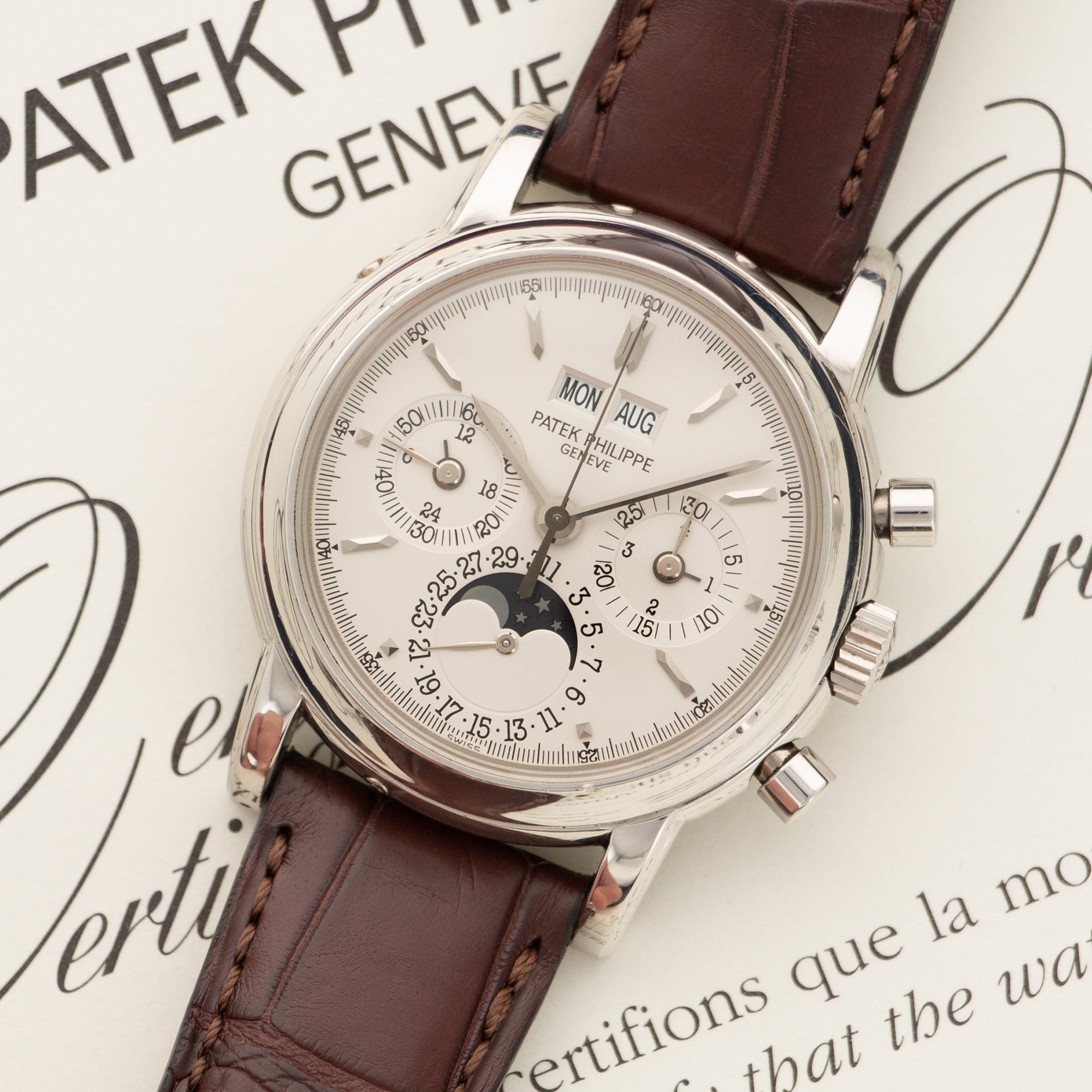 Patek Philippe - Patek Philippe Platinum Perpetual Calendar Chrono Watch Ref. 3970 - The Keystone Watches