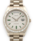 Rolex - Rolex Day-Date White Gold with Baguette Bezel and Pave Dial Ref. 218399BR - The Keystone Watches