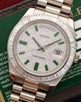 Rolex - Rolex Day-Date White Gold with Baguette Bezel and Pave Dial Ref. 218399BR - The Keystone Watches