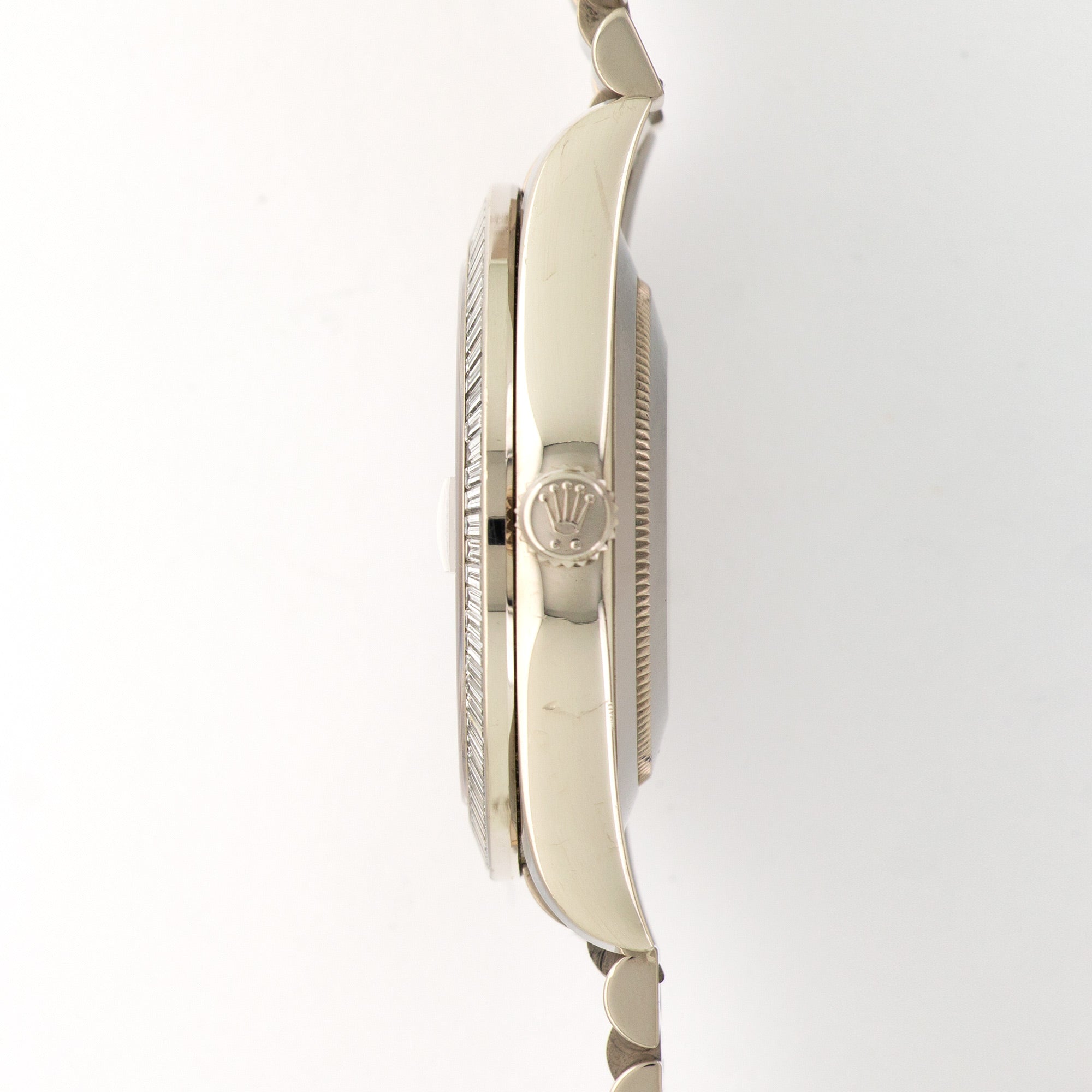 Rolex - Rolex Day-Date White Gold with Baguette Bezel and Pave Dial Ref. 218399BR - The Keystone Watches