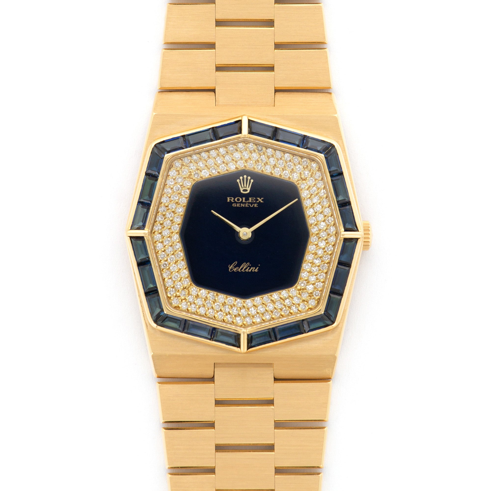 Rolex - Rolex Cellini Yellow Gold with Sapphire Bezen and Diamond Dial Ref. 5019/8 - The Keystone Watches