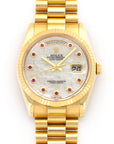 Rolex - Rolex Yellow Gold Day-Date Mother of Pearl Ruby Watch Ref. 118238 - The Keystone Watches