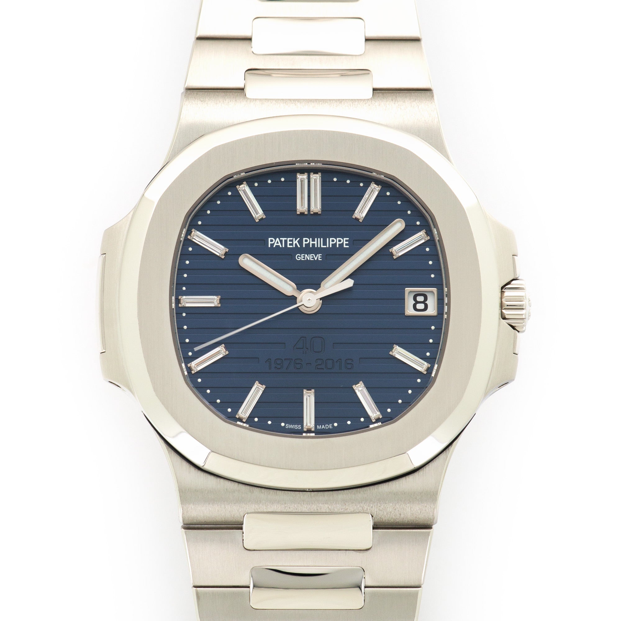 Patek Philippe - Patek Philippe Platinum Anniversary Nautilus Baguette Diamond Watch Ref. 5711 - The Keystone Watches