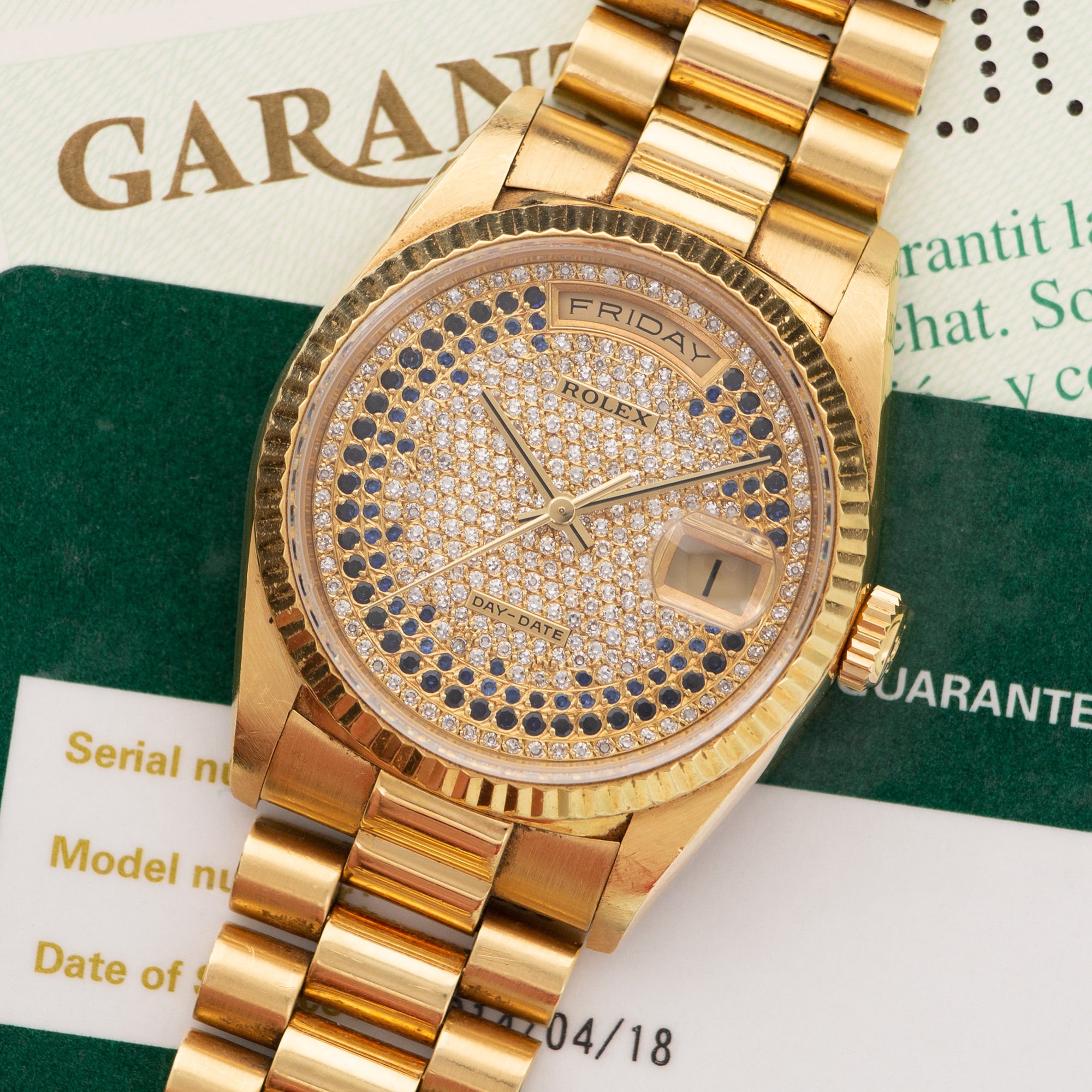 Rolex - Rolex Day-Date Yellow Gold with Pave Dial Ref. 18238 - The Keystone Watches