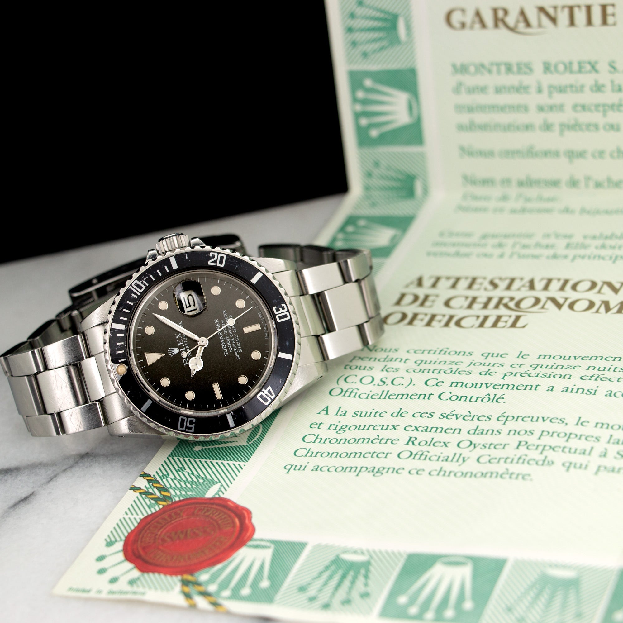 Rolex - Rolex Steel Submariner Watch Ref. 16800 with Original Warranty Paper - The Keystone Watches