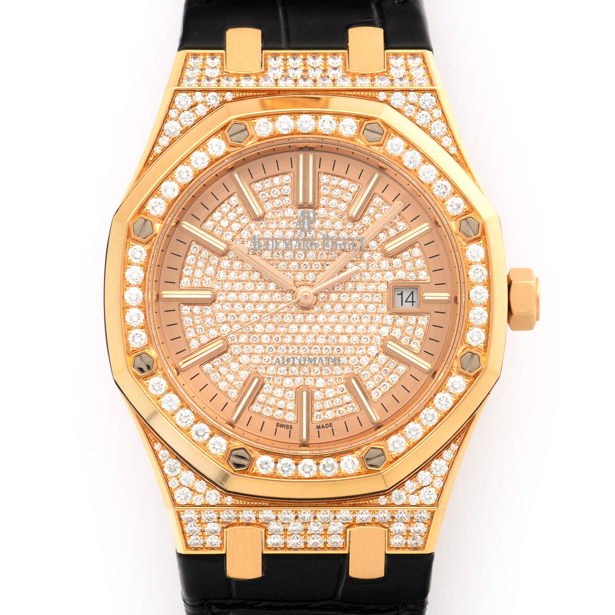 Audemars Piguet - Audemars Piguet Rose Gold Royal Oak Diamond Watch Ref. 15402 - The Keystone Watches