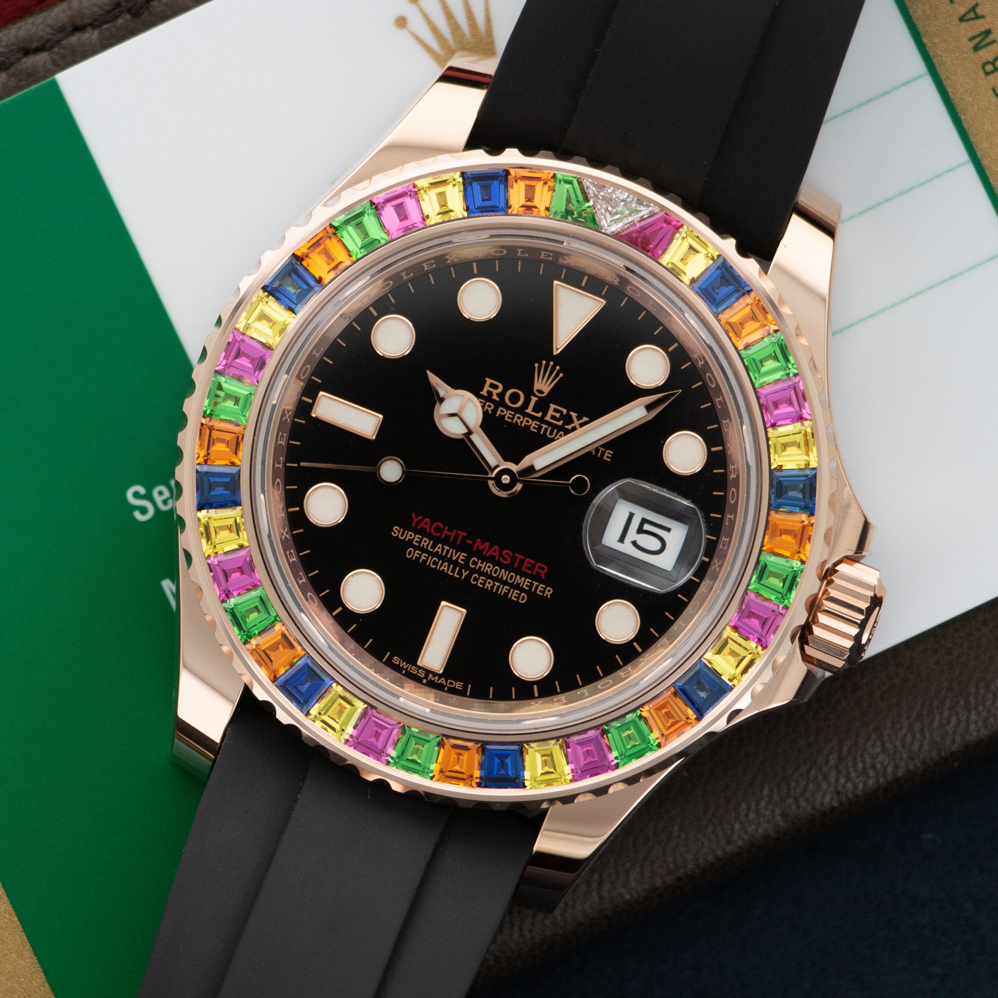 Rolex - Rolex Rose Gold Yacht-Master Rainbow Watch Ref. 116695 - The Keystone Watches