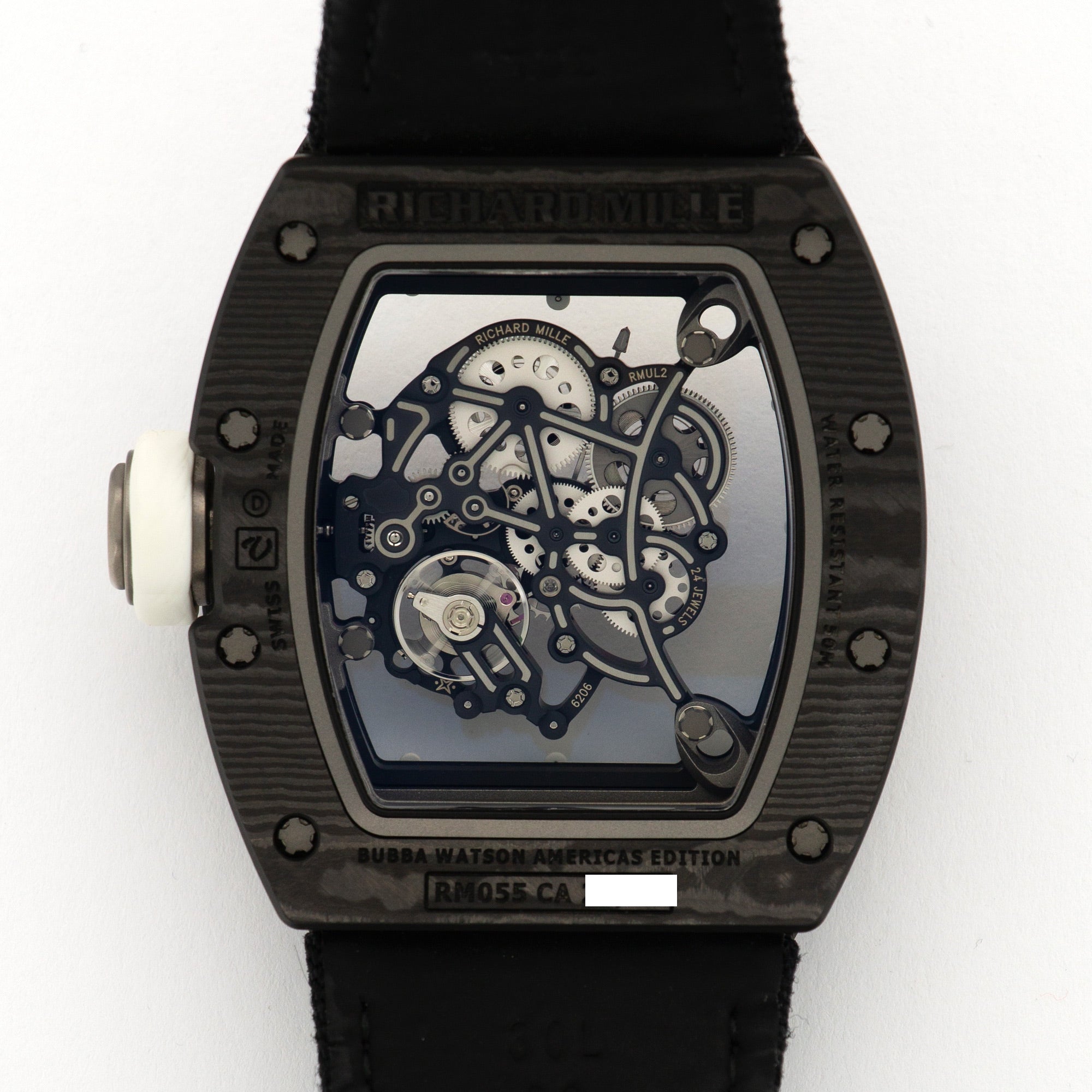 Richard Mille - Richard Mille Carbon Fiber Skeleton White Legend Watch Ref. RM055 RM55 - The Keystone Watches