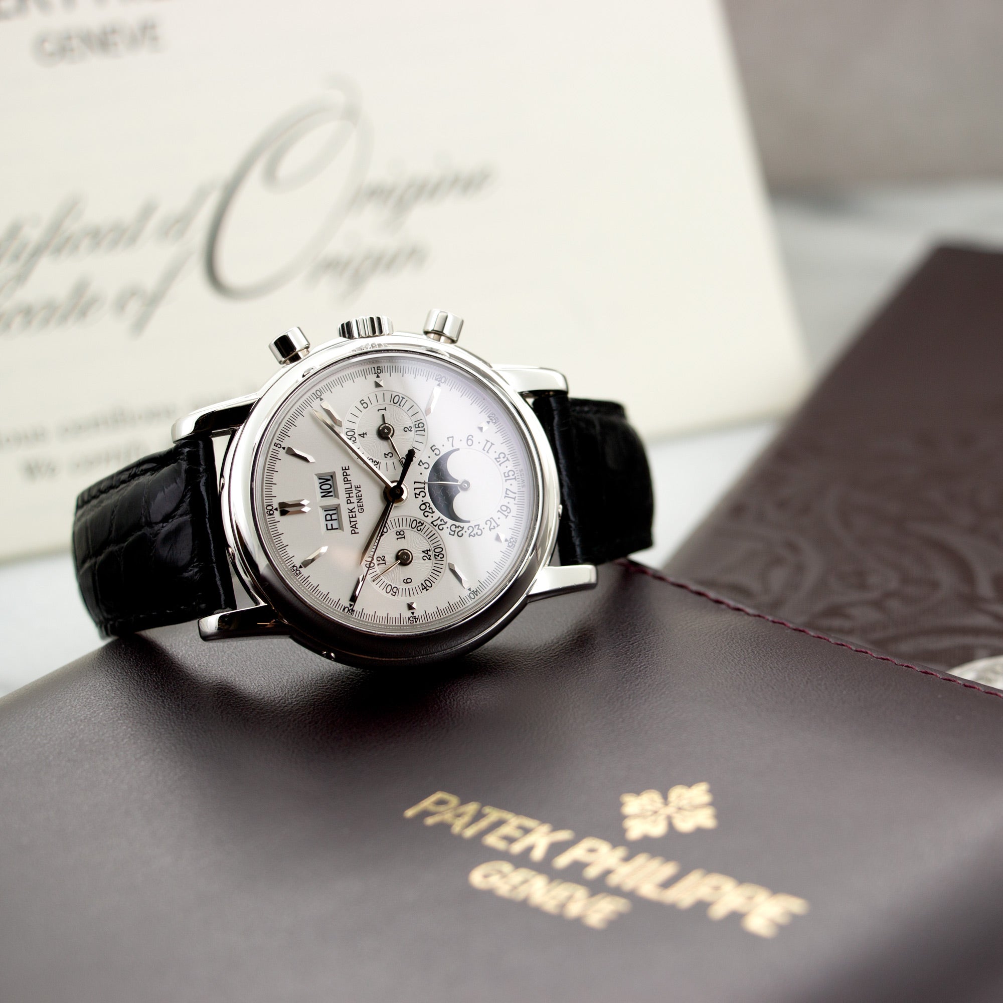 Patek Philippe - Patek Philippe Platinum Perpetual Calendar Chrono Watch Ref. 3970 - The Keystone Watches