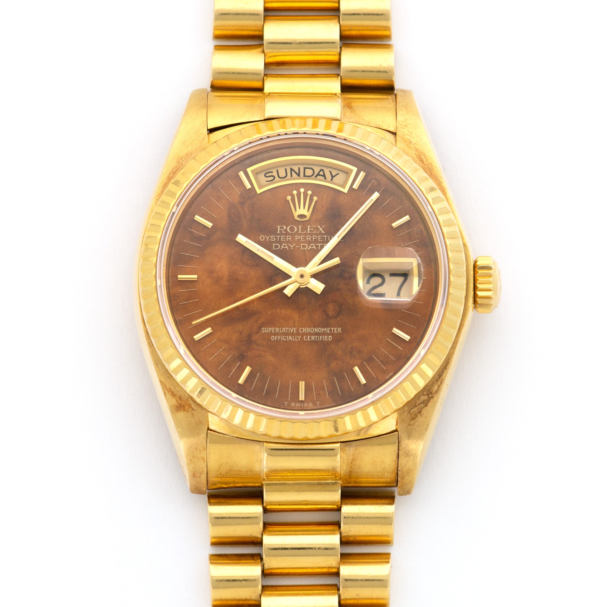 Rolex - Rolex Yellow Gold Day-Date Wood Dial Watch Ref. 18038 - The Keystone Watches